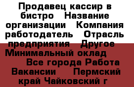 Продавец-кассир в бистро › Название организации ­ Компания-работодатель › Отрасль предприятия ­ Другое › Минимальный оклад ­ 15 000 - Все города Работа » Вакансии   . Пермский край,Чайковский г.